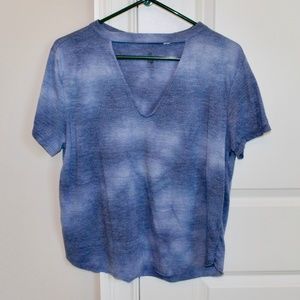 Blue Tie Dye Choker Tee - Size L